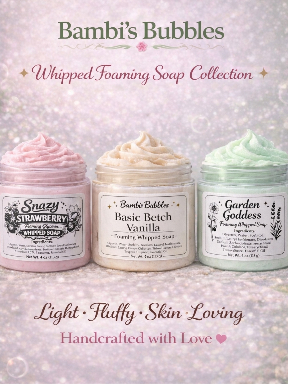 LAST ONE!4oz  Hand Crafted Whipped Glycerin Foaming Soap BASIC BETCH VANILLA - Picture 3 of 11